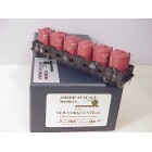 HO - NYC USRA Cement Container Gondola, 6 Containers, f/p black 